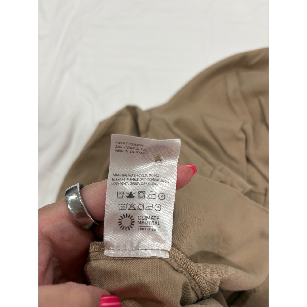 Reformation High-Waist Wide-Leg Trousers in Taupe - Picture 6 of 11